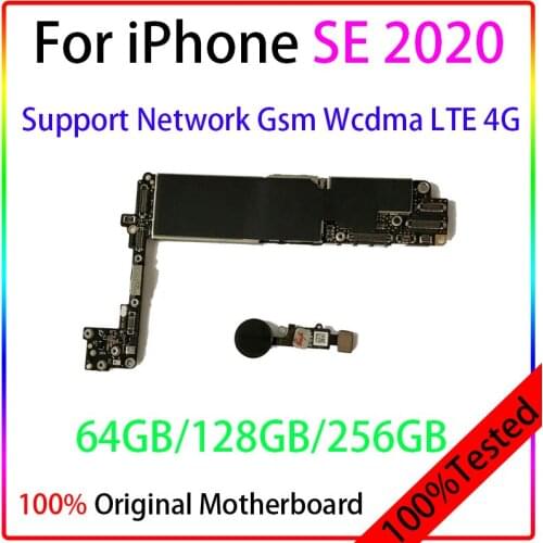 Original Free iCloud For iPhone SE2020 Unlocked Motherboard 64/128/256gb Mainboard With System Logic Board Full Function Replace