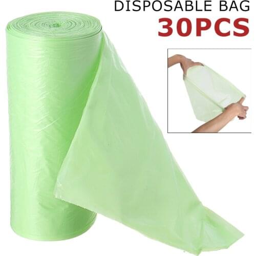 30Pcs Biodegradable Trash Bags Compostable Garbage Recycling Bags Green Dog Poop Bags Disposal Refill Camping Festival Toilet