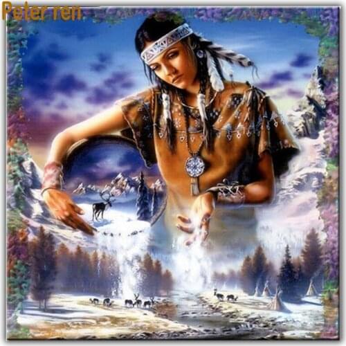 Peter ren Diy Diamond painting cross stitch Full round\square diamond mosaic embroidery home decor"Magical Beauty Forest Fawn"