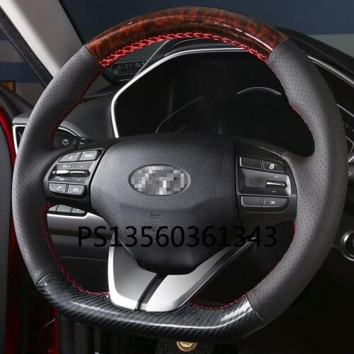 Suitable for Hyundai Elantra Mistra Ix35 Tucson Vrena Ix25 Lafesta hand-stitched leather steering wheel cover