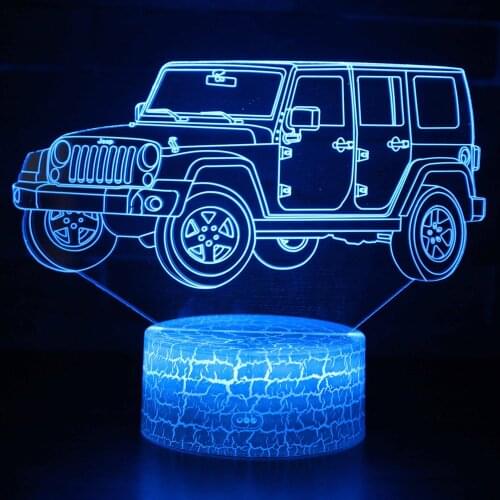 Car Modelling LED 3d Lamp Touch Sensor USB Battery Powered Night Lights 7 Color Changing Children Bedroom Decoration Xmas Gift