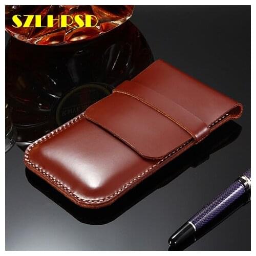 SZLHRSD Genuine Leather phone bags For ASUS ZenFone Max M1 ZB555KL Cases Flip cover slim pouch stitch sleeve