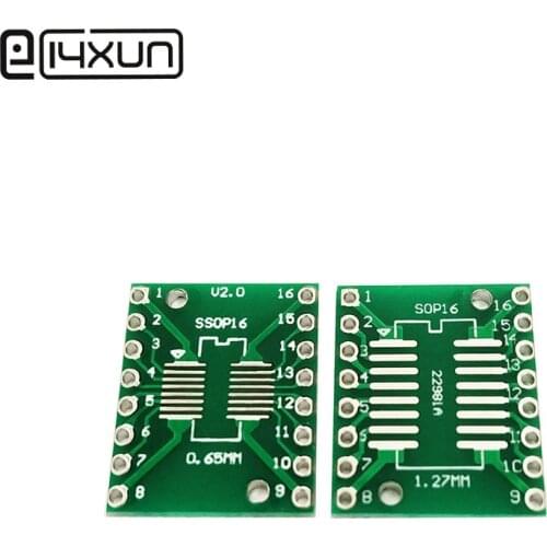 5Pcs 2.54mm 16Pin Universal Testing Board Test Board SO16 SOP16 SOIC16 SSOP16 TSSOP16 MSOP16 0.65mm / 1.27mm DIP PCB Pinboard