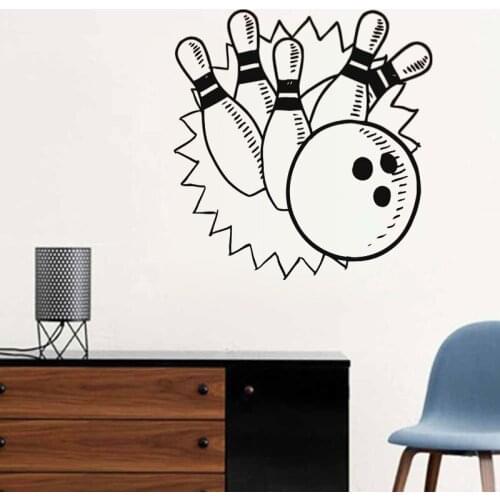 Bowling Games Wall Sticker Home Decor Art Interior Design Vinyl Sport Wall Decals Kids Children Room Decoration Wallpaper