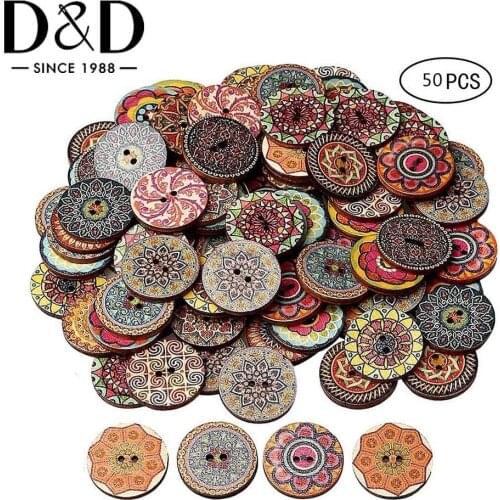 500bags 100pcs Vintage Wooden Buttons 2 Holes 15/20/25mm Mixed Buttons for Clothes DIY Buttons Decorative Clothing