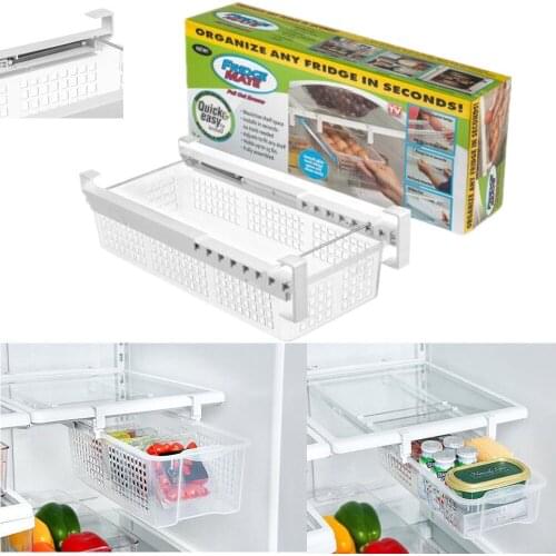 Fridge Mate Refrigerator Pull Out Bin and Home Organizer Snap On Drawer To Save