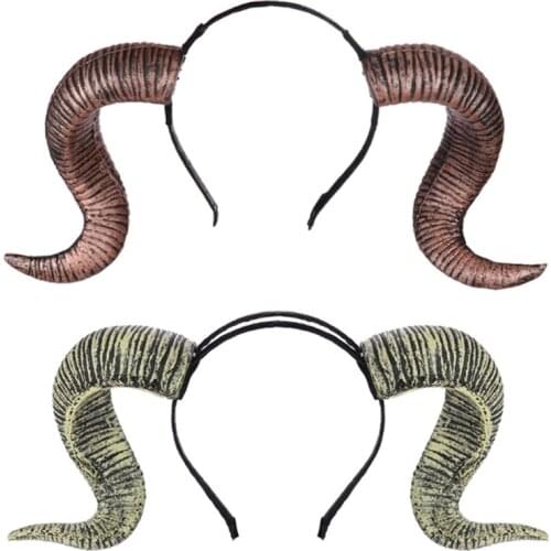 Women Sheep Horn Headdress Dancing Party Props Headband for Halloween Party Christmas Creative Carnival Hair Accessories