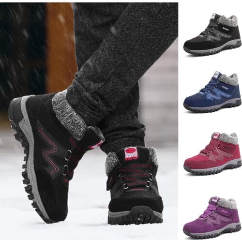 Winter Boots Men Women Hiking Boots High-top Shoes Anti-skidding Waterproof Shoes Big Plush Warm Casual Sneakers