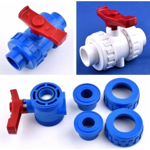 1-2pcs 20mm-63mm PVC Ball Valve Union Valve Aquarium Water Pipe Connectors Water Treatment PVC Pipe Globe Valve Pipe Switch