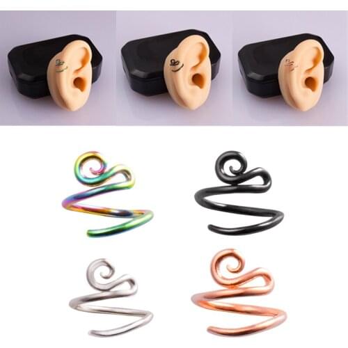 1pc Copper Hoop Earrrings Set Nose Rings Septum Cartiliage Piercing Clicker Clip Helix Eyebrow Ring Tragus for Women Ear Jewelry