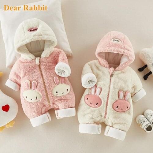 2021 Baby clothes Winter Snowsuit Plus Velvet Thick Baby Boys Jumpsuit 0-2 Years Newborn Romper Baby Girls Overalls Toddler Coat