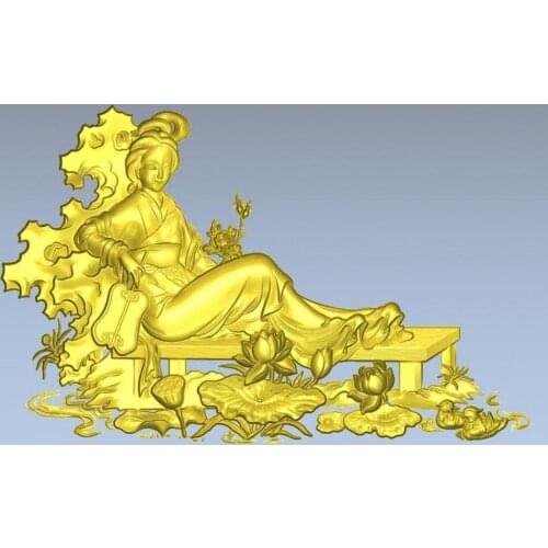 3d model relief for cnc in STL file format Geisha