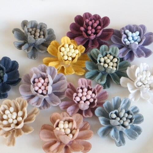 8Pcs/Lot 2CM Small 3D Simulation Fabric Decoration Flower Head For DIY Accessories