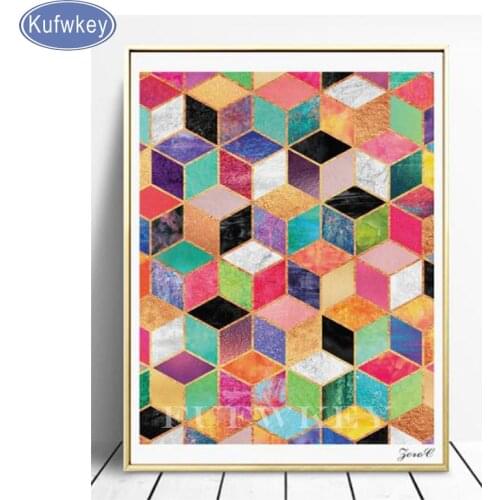 5D diy Diamond Painting Geometric Full square Drill paint Diamond embroidery Mosaic Picture Of Rhinestone kitchen Decoration