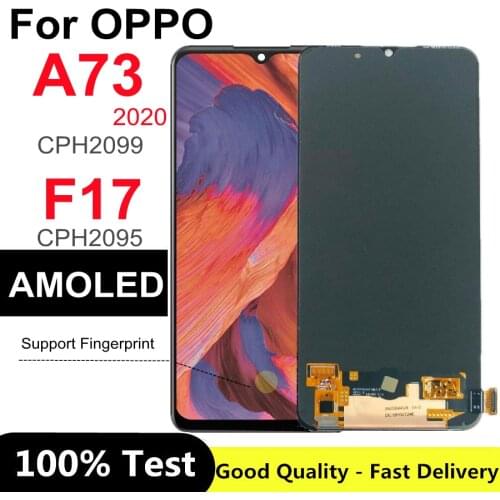 6.2" AMOLED For Oppo A73 2020 CPH2099 LCD Display Touch Screen Digitizer Assembly For OPPO F17 CPH2095 LCD
