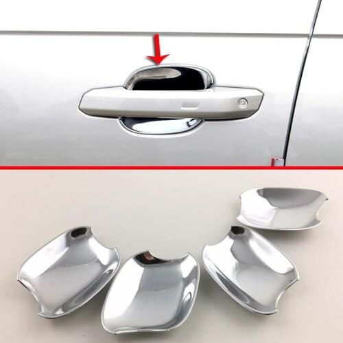ABS Chrome Door Handle Bowl Cover Cup Trim Molding Garnish For Audi A4 2017 2018