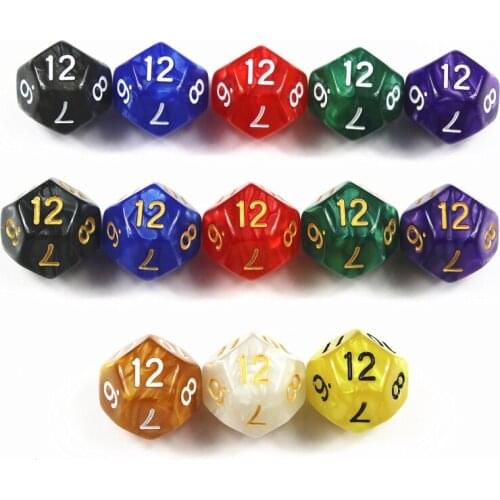Brand New 10pcs/set D12 Dice for Rpg12 Faces Games Dices Rich Colors Polyhedral Set ,for Dnd Game Playing