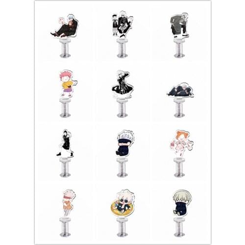 Anime Jujutsu Kaisen Itadori Yuji Gojo Satoru Funny Cute Acrylic Shake Fighter Spring Stand Figure Model Plate Desk Toy Cosplay