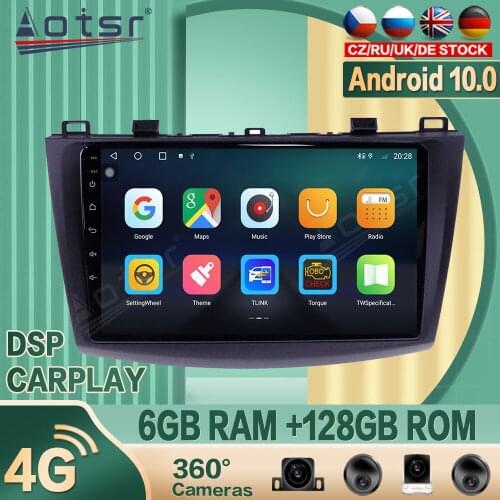 For Mazda 3 2 2009 + Android10 Car radio Player GPS Navigation 360 camera Auto Stereo Multimedia Video Headunit DSP carplay 4G