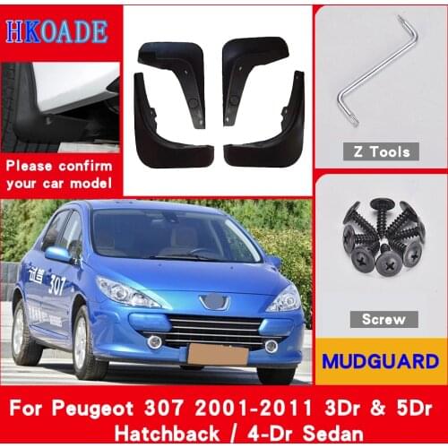 Car Fender Mud Flaps For Peugeot 307 307SW 2011~2001 Mudguards Splash Guards Fender Mudflaps Car Fender Accessories