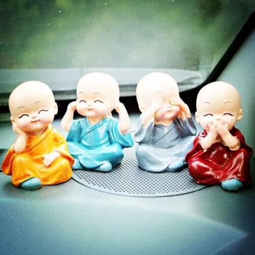Car Ornaments New Four Not Small Monks Car Ornaments Car Resin Crafts Ornaments Shaolin 4 Not Monks