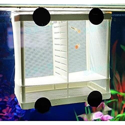 Aquarium Fish Breeding Box Tank Fish Incubator Net Fry Baby Fish Hatchery Equipment Isolation Net Box Tank with Suction Cup S/L