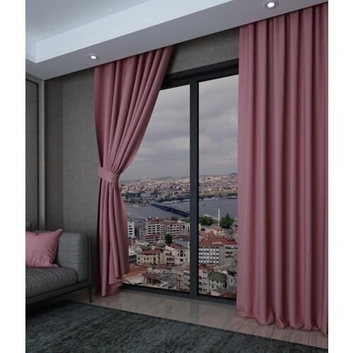 Elegant Home Textile Color Rose Backdrop Curtain Matt Pilesiz Flat Planting