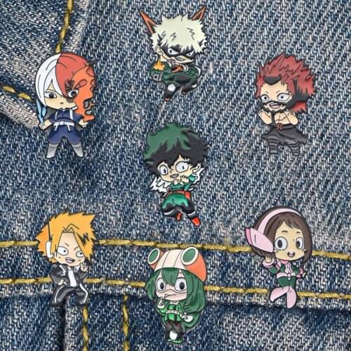 DZ474 Boku no Hero Academia Anime Enamel Pins Custom Brooches Lapel Badge Jewelry For Friends Kids Gift