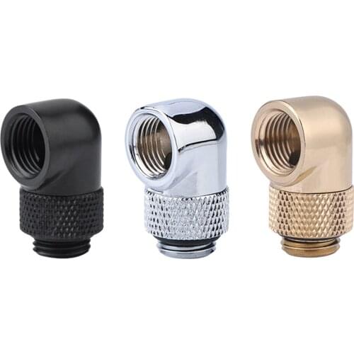 90 Degree Rotary Elbow Fitting G1/4 Thread Hard Tube Fitting Connector Water Cooler Fittings Adapter for PC Water Cooling System