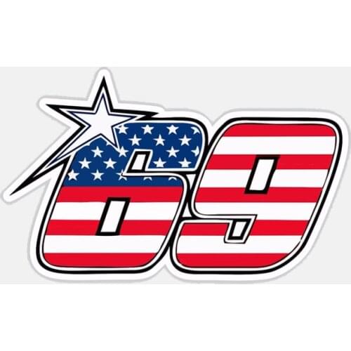 Hot Creative Car Sticker American 69 Number Windshield Bumper Motorcycle Helmet decal A4 Q3 Auto Decoration