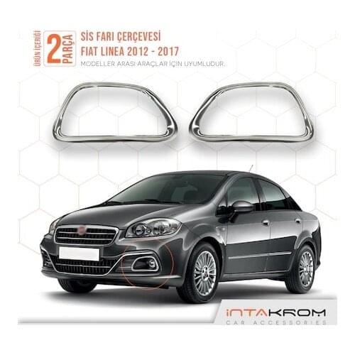 For Fiat Linea Chrome Fog Frame 2 Piece 2012 and Above Chromium Styling Accessories Modified Car Exterior Accessories Fog bakaliti