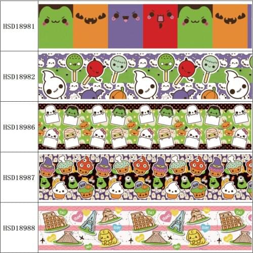 HSDRibbon free shipping 3" 75mm heat transfer printed hsd-design series Grosgrain Ribbon 50Yards/Roll