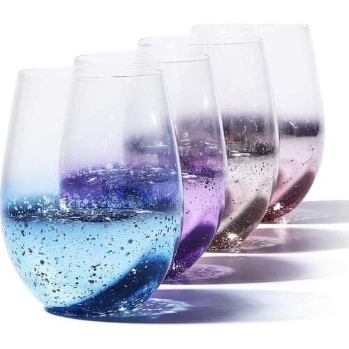 Ins Wind Starry Sky Gradient Color Cup Transparent Color Wine Glass Glassware Wine Glass Suitable for Water Juice Beer Party