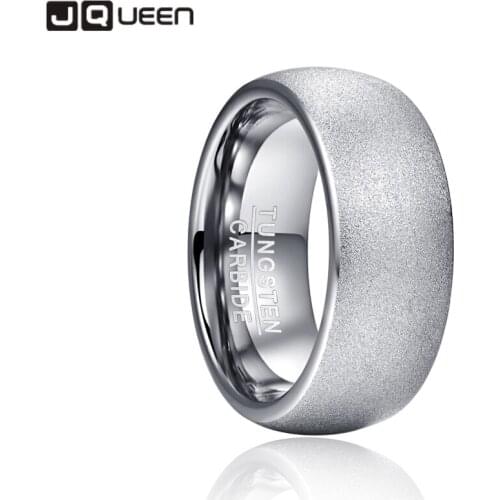 8MM Width Tungsten Carbide Ring Sandblasted Steel Color Dome Tungsten Steel Ring Tungsten Steel Mens Ring