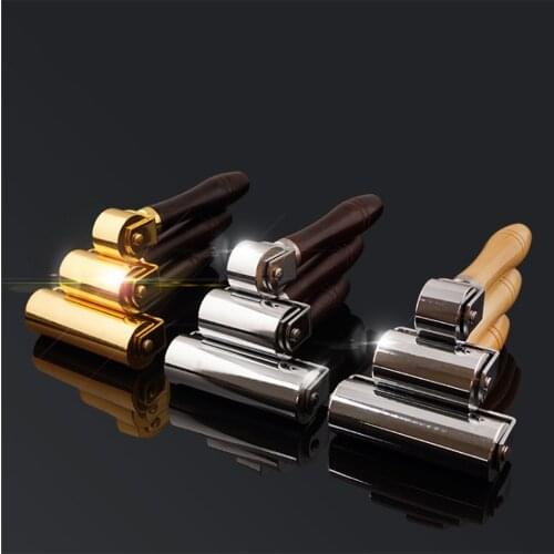 Sanbest Leather Roller Push Wheel Pressing Wheel DIY Leather Pressing Tools Wooden Leather Pressing Comfortable And Labor-Saving