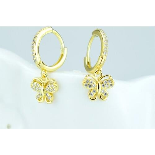 Small butterfly earrings new luxury fashion Korean ladies earrings butterfly gold earrings ladies 2021 jewelry