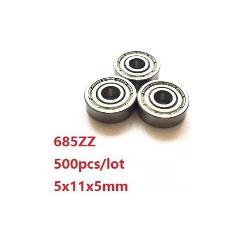 500pcs/lot 685 ZZ 685Z 685ZZ 5x11x5mm Deep Groove Ball Bearings Miniature High-carbon steel bearing 5*11*5mm