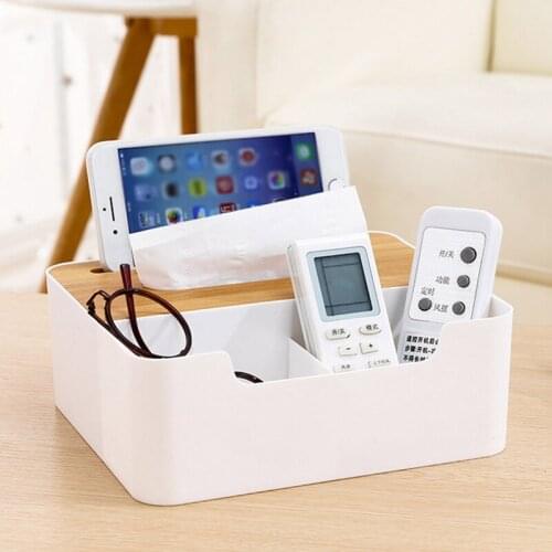 Multi-Function Plastic Tissue Box Phone Shelf Holder Napkin Tissue Dispenser Organizer Conditioner Remote Control Holder
