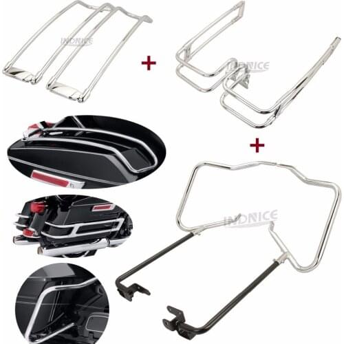 Motorcycle saddlebag bracket guard for roadking flhr rail guard Ultra FLTRU saddlebag bracket 16-18