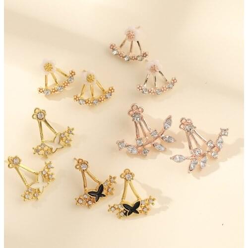 Wholesale Female Fashion Butterfly Flowers Drop Dangle Earrings Women Metal Party Jewelry Accessory Girl Gift