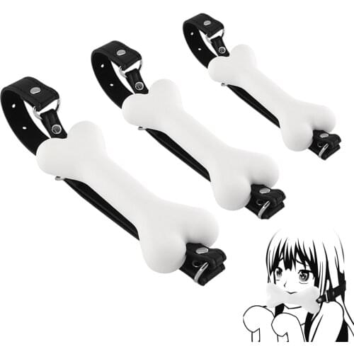 Open Mouth Gag Silicone Bite Gag Mouth Plug Dog Bone Sex Toys for Couples Oral Fixation Restraint BDSM Bondage Adult Products