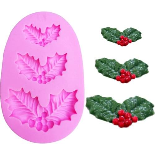 Tree leaf Silicone fondant molds Christmas Leaves Molds for Cake dacoration tools chocolate sugar art displays T1031