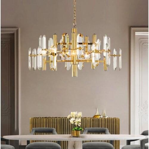 Nordic minimalist crystal lighting designer metal living room restaurant creative personality fashion light luxury modern lamp