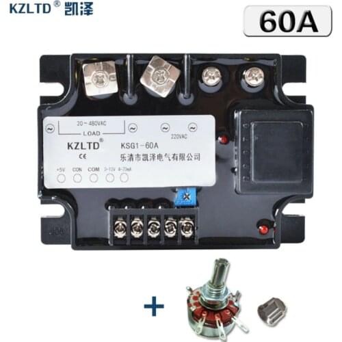 KZLTD Solid State Relay 60A KS1-60VA 0-5VDC 0-10VDC 4-20MA Multi-input 20-480V AC Solid Relays 60A SSR Relay Solid State Rele