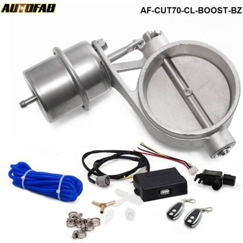 Exhaust Control Valve With Boost Actuator Cutout 70mm Pipe CLOSED with Wireless Remote Controller Set AF-CUT70-CL-BOOST-BZ