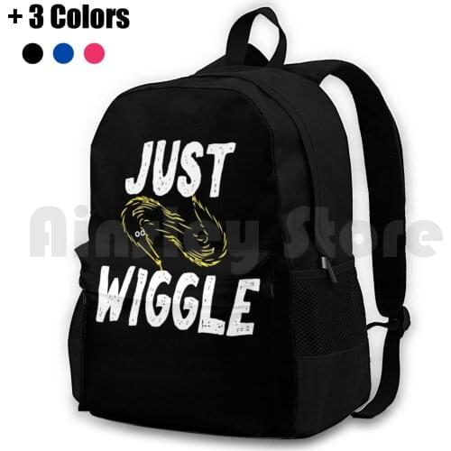 Funny Meme Worm On A String Just Wiggle Outdoor Hiking Backpack Waterproof Camping Travel Worm On A String Worm On String Meme