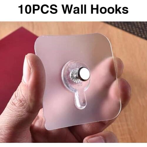 10pcs/set Hanging Home Durable Self Adhesive Wall Hooks Living Room Office Hang Photo Frame Wall Clock