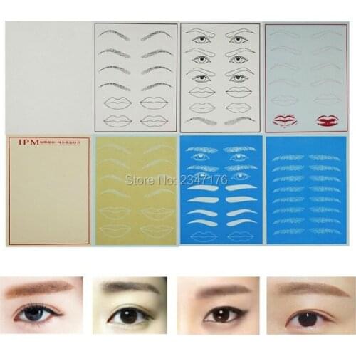 5pcs Blue color Practice Skin eyebrow Permanent Makeup Eyebrow Tattoo Practice Skin Training Skin Set For Beginners Tattoo Parts