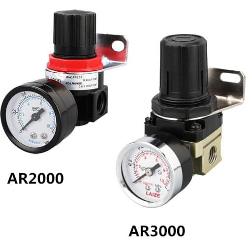 AR2000 G1/4'' AR2000-02 Pneumatic Mini Air Pressure Relief Control Compressor Regulator Treatment Units Valve Gauge Fitting