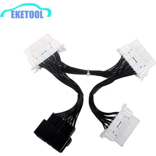 Car Diagnostic Electronic Wire Cable OBD2 16PIN Male to 3 Female For ELM327 OBD2 16PIN Connector Adapter White Wire